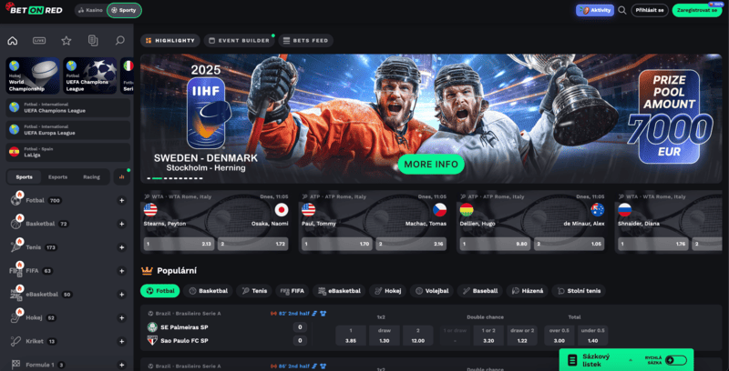 Sportovní sázky s vysokými kurzy vás čekají